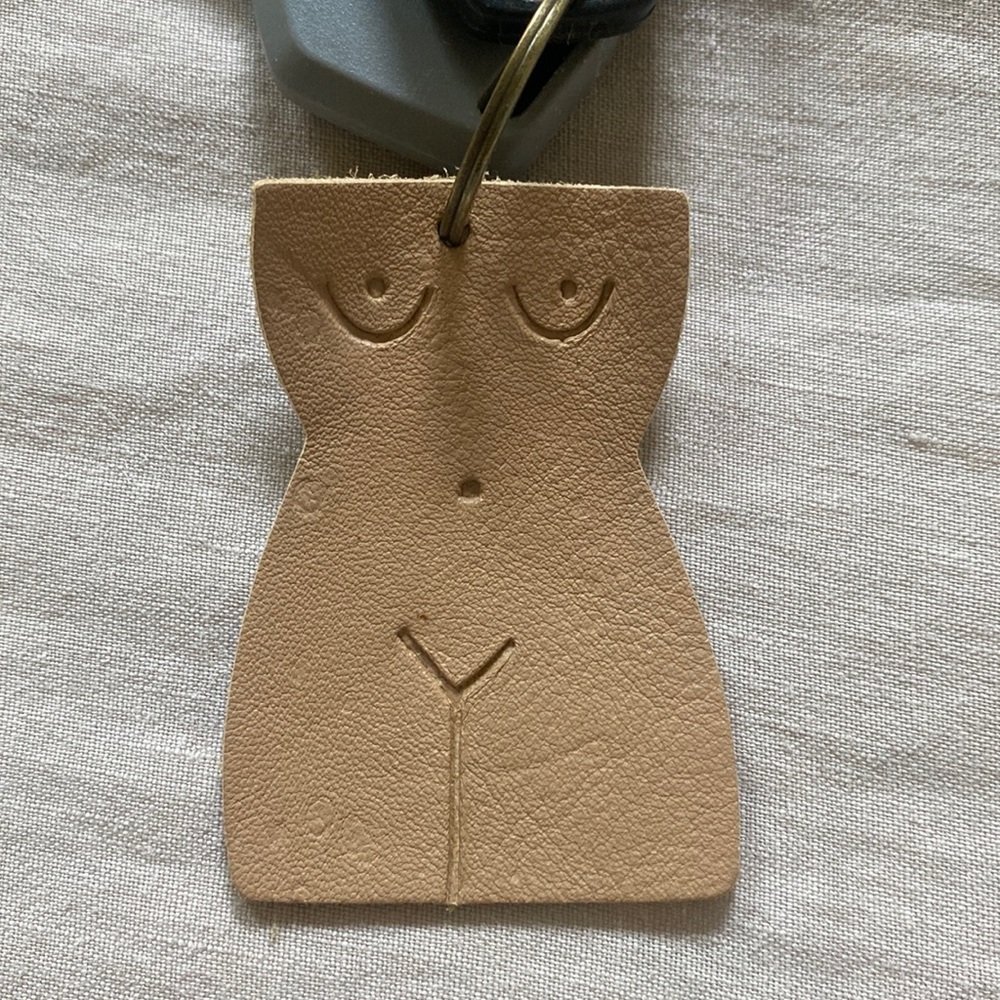 Leather Woman Waist Silhouette Keychain